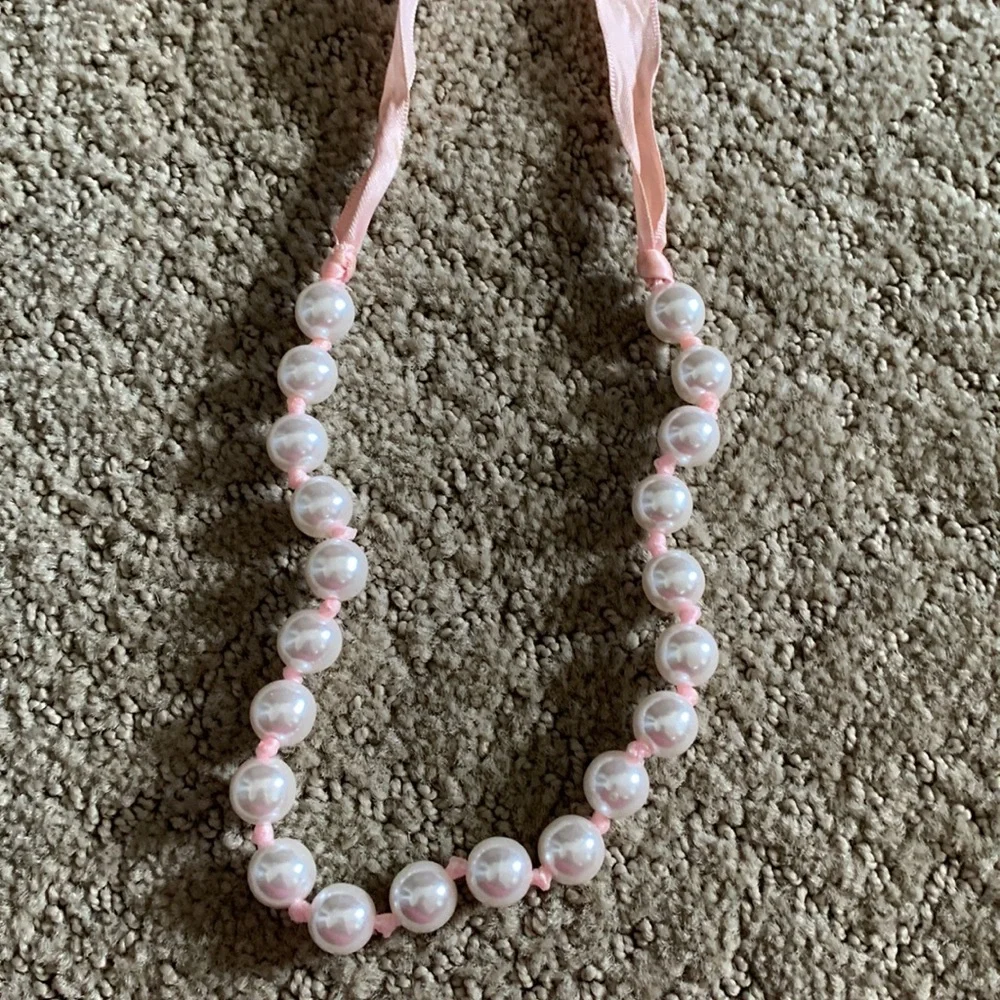 Pink Ribbon Pearl Necklace - Picture 3 of 3